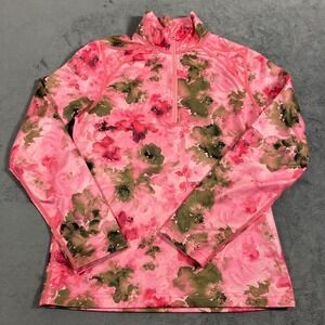 Orage girls floral quarter zip top size 8 preowned